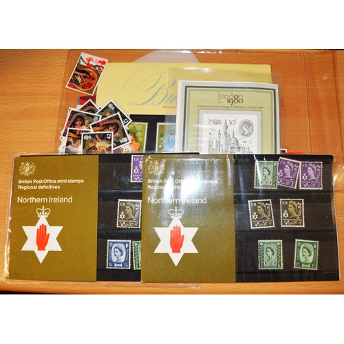 251 - A Selection of UK Mint Stamps including  two Northern Irish Wilding Regional Definitives, a London 1... 