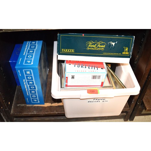 284 - Box containing Quantity of Picture Frames (Mainly A5 Sizes), Plus Assorted Boxed Games (Trivial Purs... 