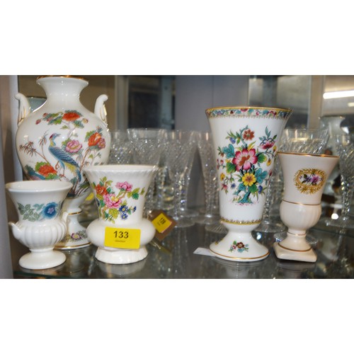 70 - Assortment of Bone China-Ware:  Coalport Vases x 2 (Ming Rose 7