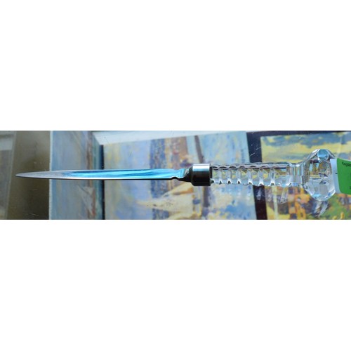 74 - Steel paper Knife having Faceted Resin Handle