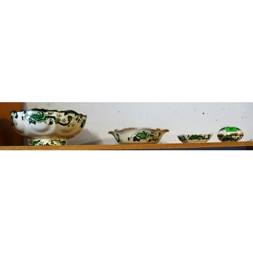 94 - Four Pieces of Masons Chartreuse China-Ware including Fruit Bowl, 