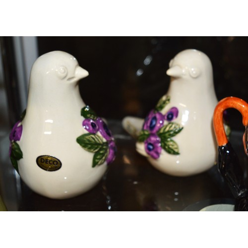 330 - Pair of Scandinavian Hand-Decorated  Pigeons designed by Rosa Ljung