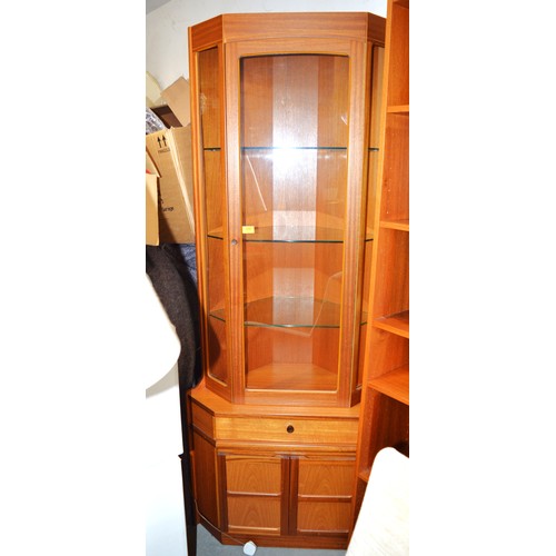 7 - Nathan Square Pattern Glazed Corner Cabinet. Height 76