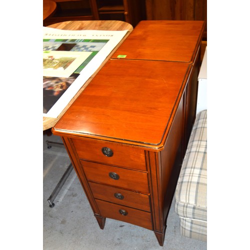 35 - Pair of Four-Drawer Bedside Chests - Possibly Rosewood