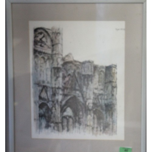 40 - Framed and Mounted (Under Glass) Coloured Etching Print 