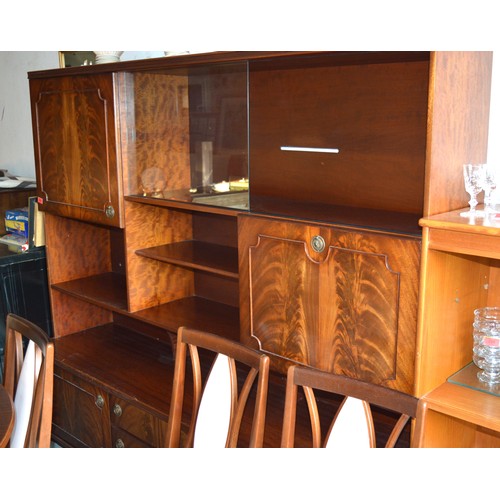 201 - Flame Mahogany Sideboard/Display Unit (in Two Components) having Two Central Drawers Flanked by Two ... 