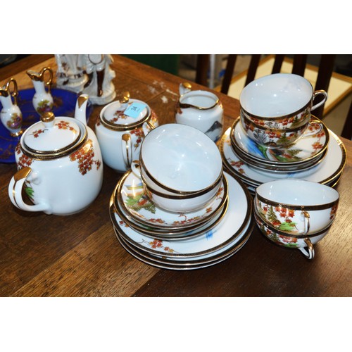 34 - A Hayasi (China) Kutani Pattern Six-Place Setting Tea Set