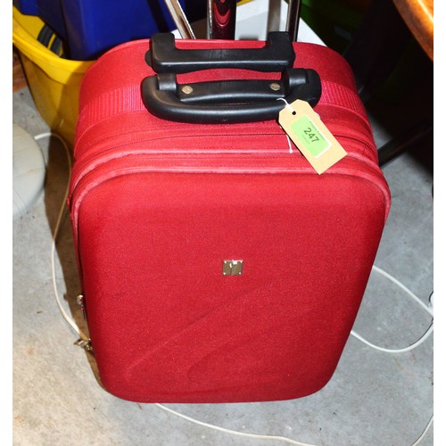 190 - Small Fiora Suitcase on Wheels, Plus One Other Large Black Holdall (distressed)