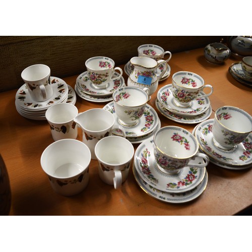 54 - A Royal Grafton Six-Place Setting Tea Set (Missing Sugar Bowl), Plus Twelve Pieces of a Royal Imperi... 