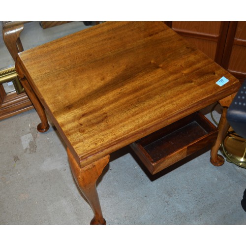 129 - Occasional Table on Cabriole Legs with Twin Underdrawers