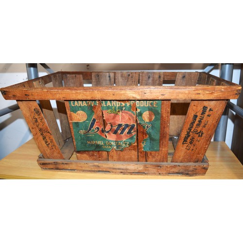 201 - Vintage Wooden Advertising Orange Crate (Dist)