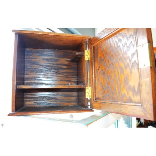 15 - Oak Art Nouveau Smoker's Cabinet