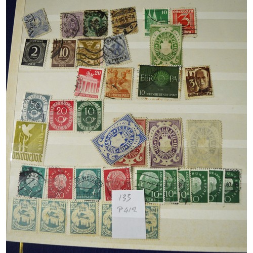 362 - A Stock Sheet of approximately 80 German Stamps including 80 German East Africa (Imperial Yacht Hohe... 