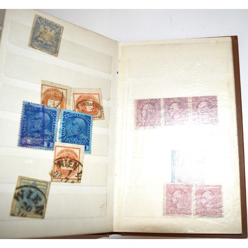 370 - A Triumph Stamp Album - with few used pages) and an A6 Stock Book of Austrian (Empire) Stamps, and S... 