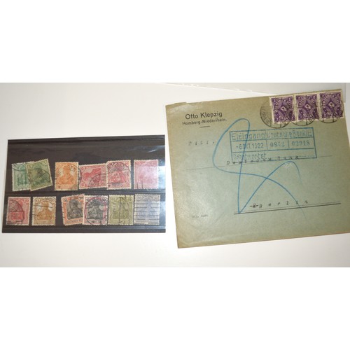 368 - Selection of Twelve German (Kaiser-Reich) Stamps, and a 1922 German Letter Cover