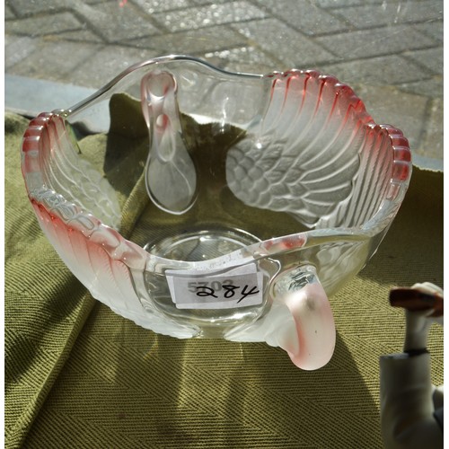 52 - Pressed Glass Swan Bowl