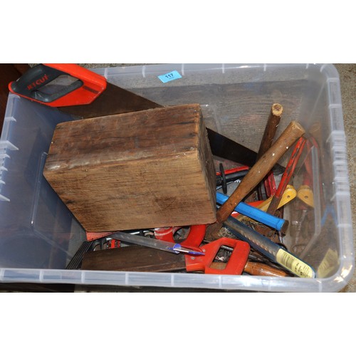 117 - Box Assorted Hand Tools:  Hammers, Screwdrivers, etc