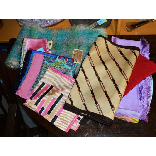 6 - Collection of Ladies' Vintage Scarves (Polyester, Cotton, Mohair, etc)