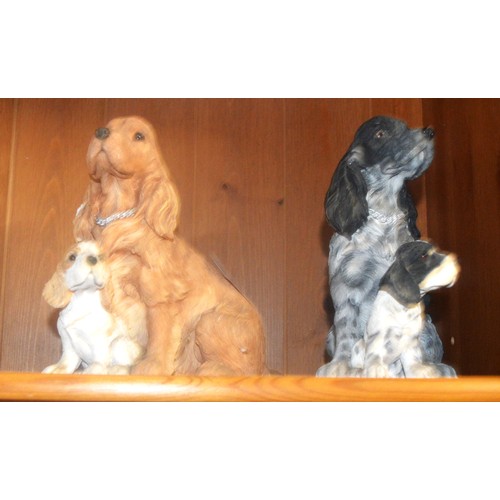 58 - A Pair of Pottery Cocker Spaniels and Pups