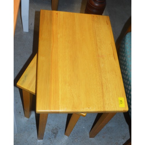 138 - Nest of Two Lightwood Tables