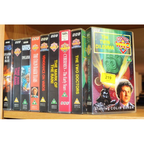 219 - A Small Collection of Colin Baker Classic Doctor Who Video Cassettes - Qty 9