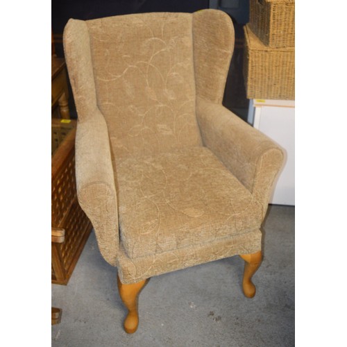 142 - Small Wingback Armchair having Cabriole Front Legs