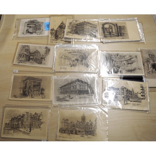 34 - Collection of approx. 25 Postcards (some used) - These are Etchings by Ernest Coffin issued 1920 pub... 