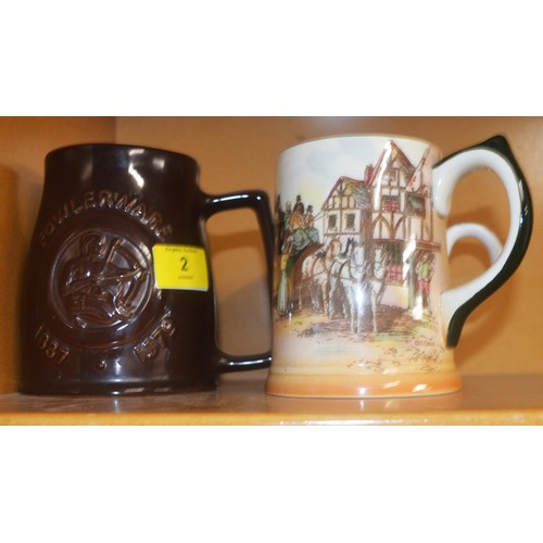 2 - Three Large Mugs:  a Coalport, a Royal Doulton 