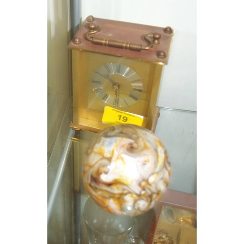 19 - Quartz Carriage Clock and a Gozo Paperweight