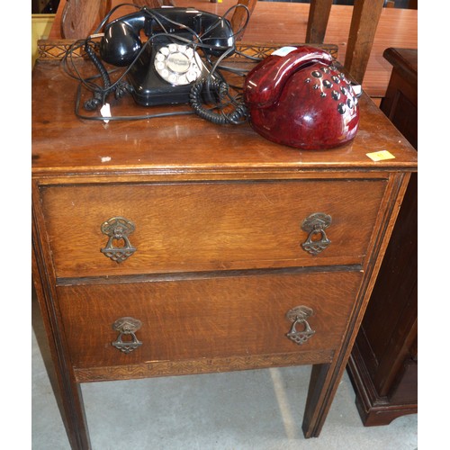 30 - Oak Dressing Table with Two Drawers