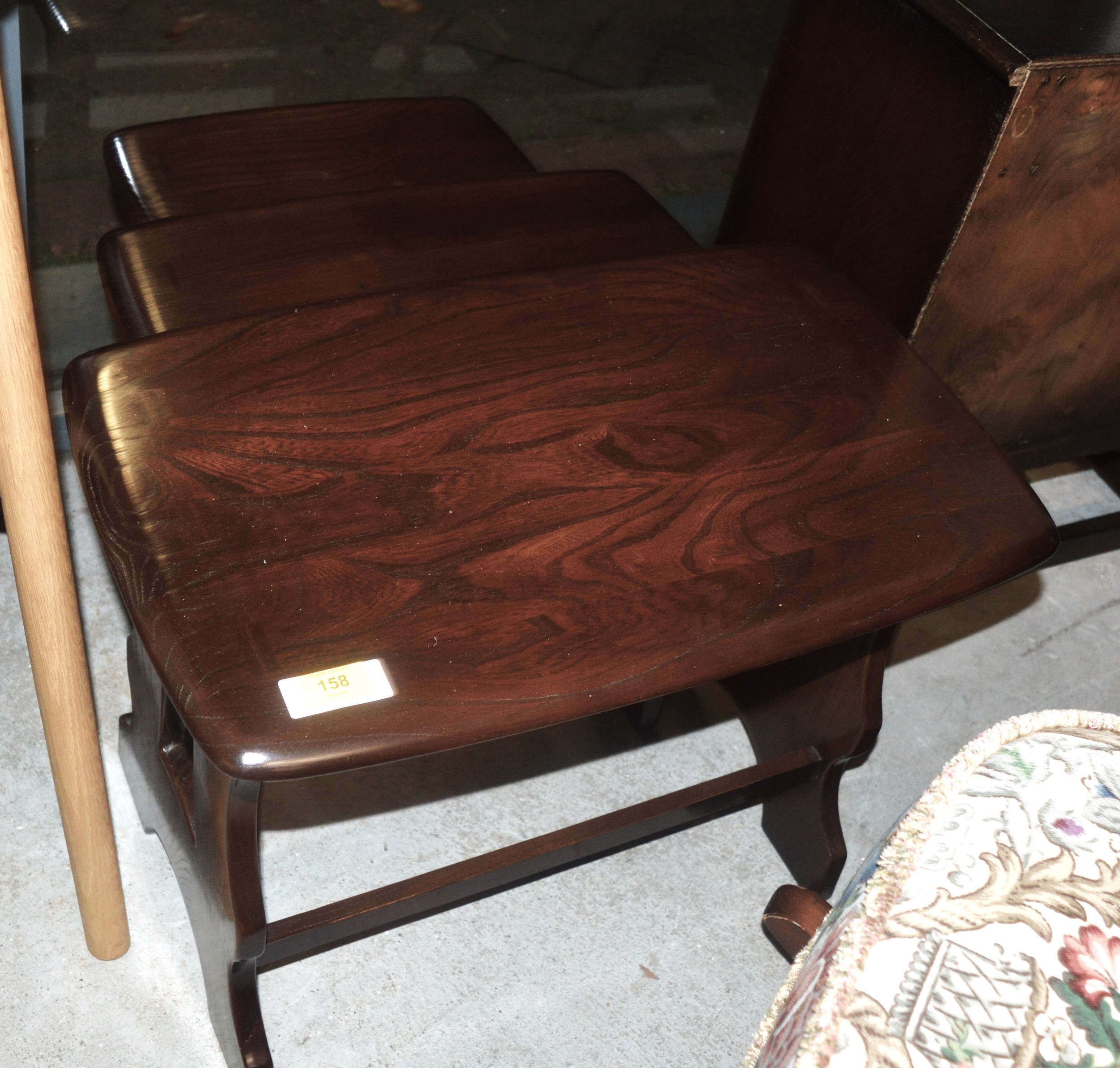 Nest of Three Ercol Occasional Tables with Original 1950s Sticker