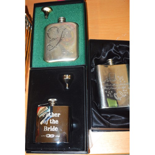 60 - Three Boxed Hipflasks - RAF, 'Father of the Bride' and 'Best Man'