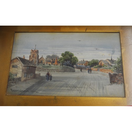 103 - Pair of Gilt-Framed and Mounted Urban Scene Watercolours by Fred K Waugh 1904 (Frames need attention... 