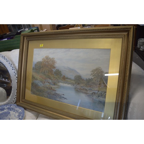 125 - Gilt Framed Watercolour by Robin Duggan of a River Scene