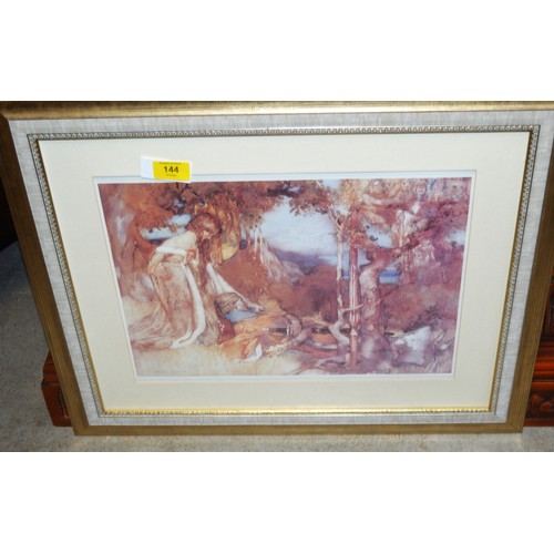 207 - Framed Russell Flint Print of an Arthurian Scene