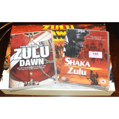 189 - Boxed Limited Edition Zulu Dawn VHS Box containing Video Poster and Original Screenplay plus Mystery... 