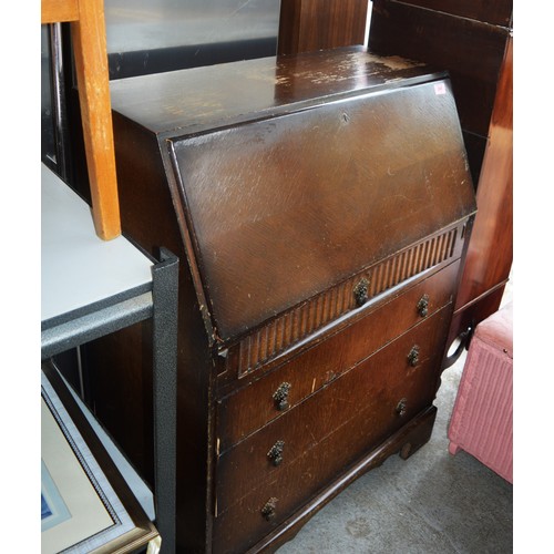 208 - Dark Oak Fall-Front Bureau