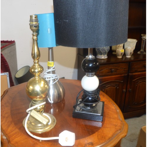 277 - Three Table Lamps (Two with Shades)