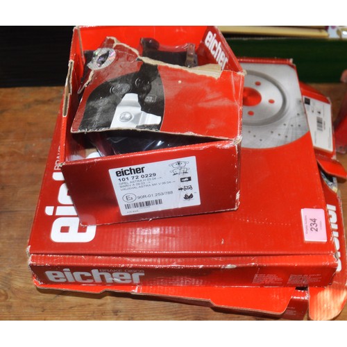 80 - Assorted Car Accessories including Eicher Brake Discs and Pads