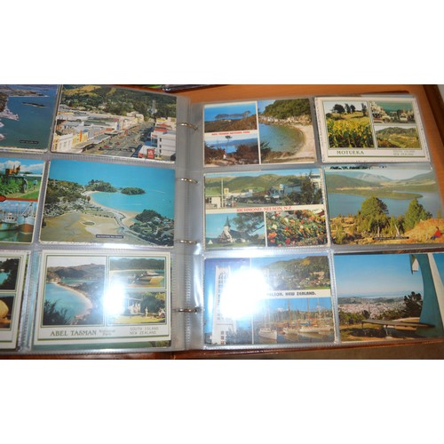 120 - Three Ring Albums containing appro 500 Colour Postcards of British, European and American Holiday Re... 