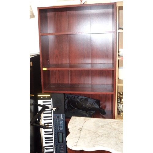 180 - Dark wood Six Adjustable Shelved Bookcase