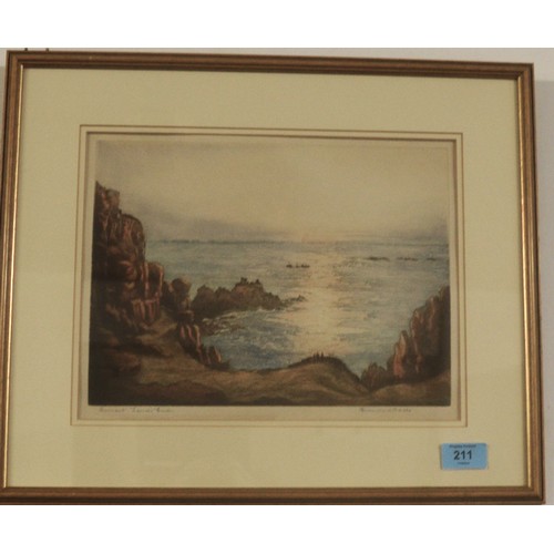 242 - Framed and Mounted (under Glass) Coloured Etching Artwork (having Warwick Galleries Artists Proof St... 