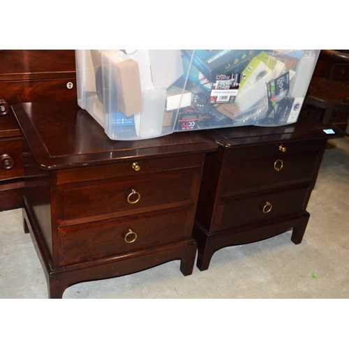 82 - A Pair of Stag Three-Drawer Bedside Cabinets with Brushing Slides