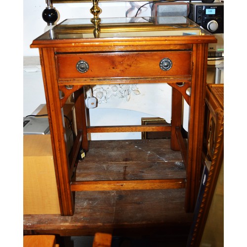 153 - Glass-Topped Occasional Table having One Drawer