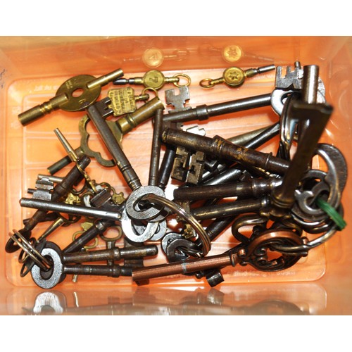 241 - Box of Assorted Keys including furniture keys, Watch Keys, etc