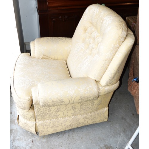 59 - Fabric Upholstered Rocking/Rotating Armchair (near new)