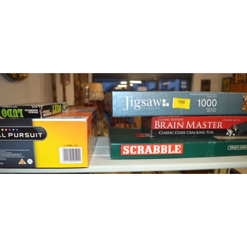 150 - Board Games:  Scrabble, Brain Master, Trivial Pursuit, Ludo, and a 1000 Piece Jigsaw (not checked)