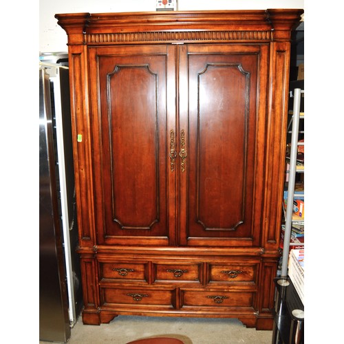 46 - Double Robe having Five Lower Drawers - (Separates into Three Pieces) in an East-Asian Hardwood. Ass... 