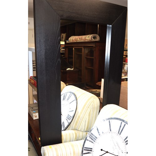 96 - Very Large Oblong Mirror with an Ebonised Frame (clean modern)