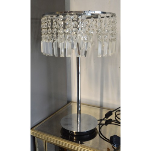 176 - Chrome Effect Table Lamp with a Tear-Drop Design Shade - 23